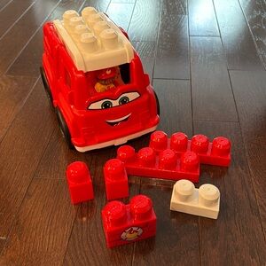 Mega Bloks Red Fire Engine Building Toy Set